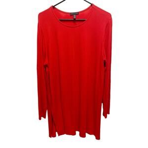 Eileen Fisher Red Long Sleeve Dress XL *flawed*